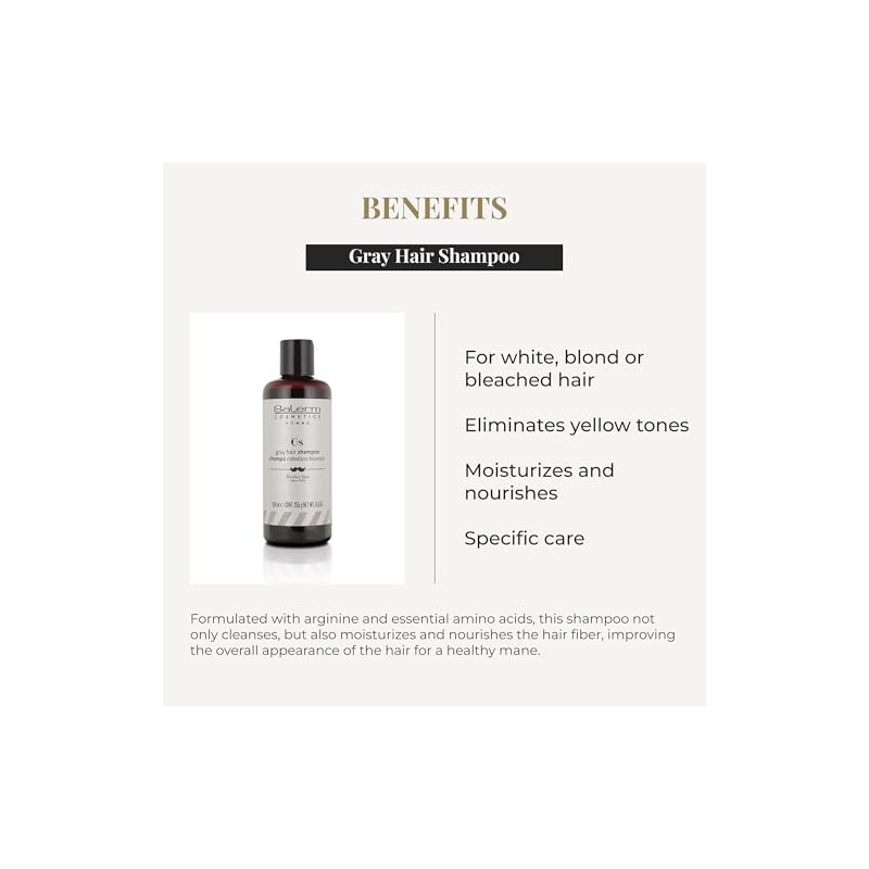 Salerm Homme Shampoo para Matizar Cabellos Blancos y Canas para