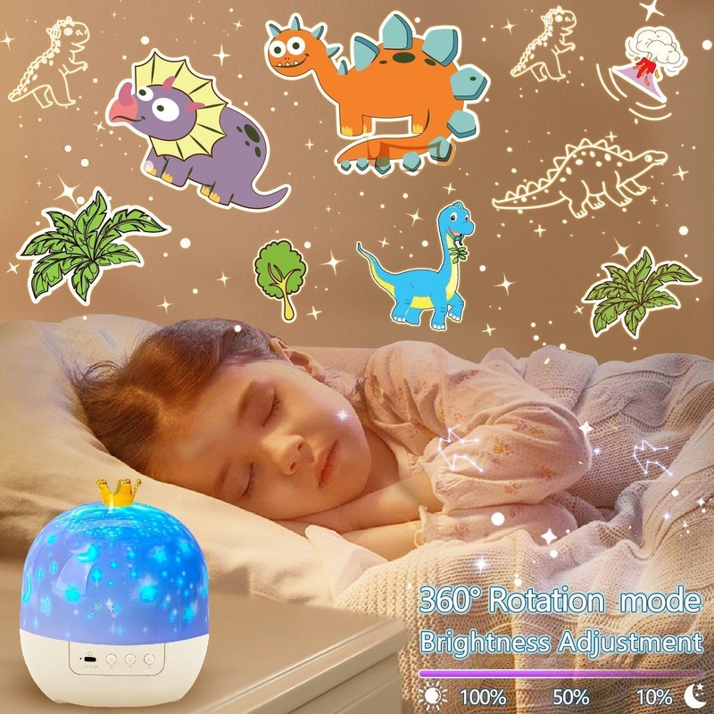 Kids Star Night Light Projector – 21 Slide Themes with