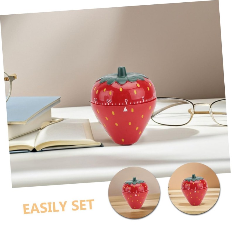 ULTECHNOVO Strawberry Shaped Mechanical Timer Manual Countdown Timer for Cooking