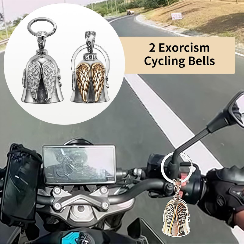 BIVYAX 2 Pezzi Campanella Moto Guardian Bell Originale, Campanellino Motociclisti,