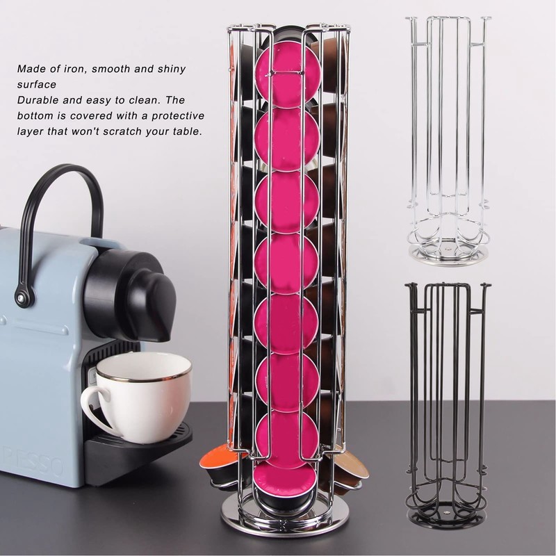 Coffee Capsule Holder for 24 Coffee Pod 360 Degree Rotating