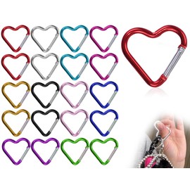 Emezddo Pack of 20 Carabiners, Mini Carabiner Hooks, Aluminium Keyring, Small Normal Carabiner, Quick Release Carabiner, for Camping, Sports, Fishing, Mountains, Climbing, Hiking, Travel (Colourful,