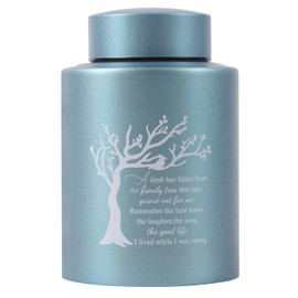 Tree of Life Medium Urns for Human Ashes, Medium Sized Urns for Ashes Adult Male Female, Angel Wings Small Keepsake Urns for Human Ashes (Blue Tree of Life)