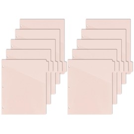 5 tab dividers for 3 Ring Binder with Pockets, Plastic Dividers with Clear Front Pocket, 5-tab Index Dividers with 3 Holes Punched for School & Office Supplies (Pink - 2 Sets)