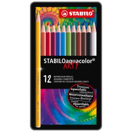 Aquarellable Colouring Pencil - STABILOaquacolor - ARTY - Tin of 12 - Assorted Colours