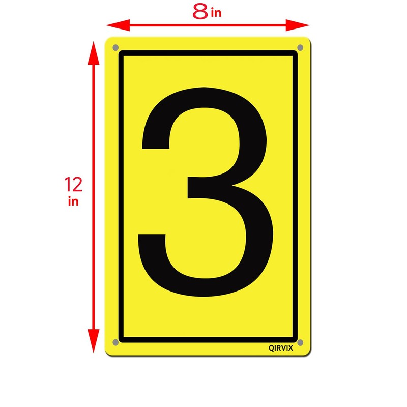 QIRVIX Metal Numbers 1-99 Yard Sign 8"x12" Yellow