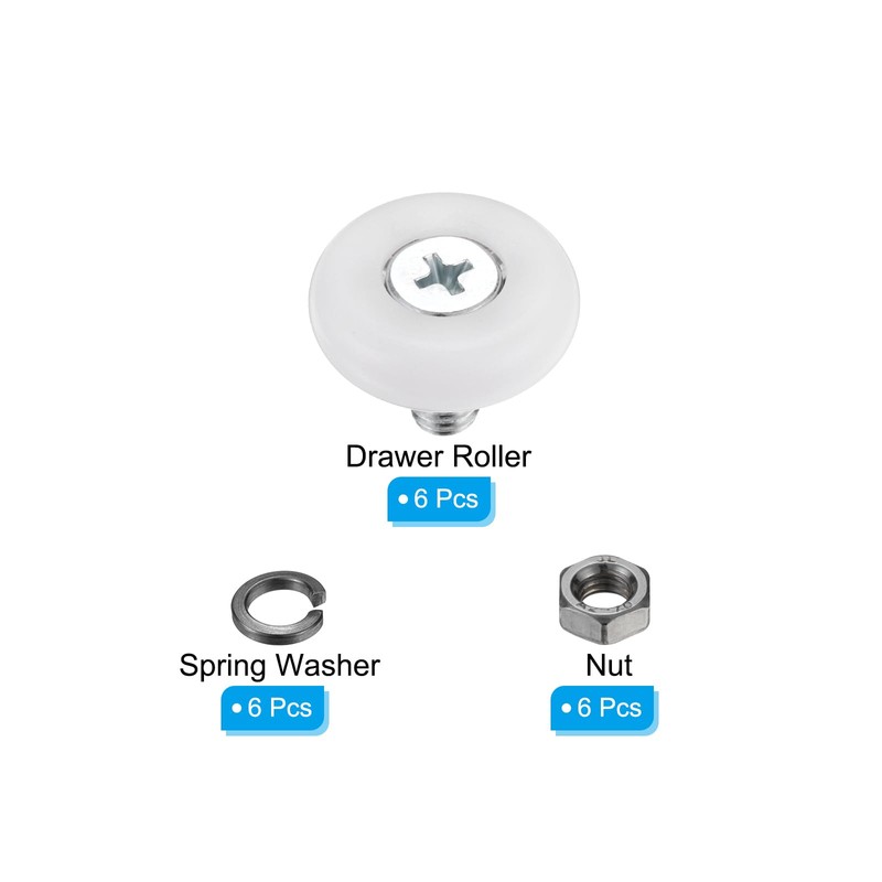 PATIKIL 25mm Drawer Rollers, 4 Set Nylon Positioning Pulleys Small