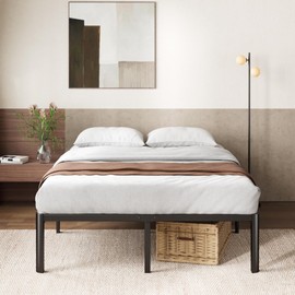 ZINUS Van 16 Inch Metal Platform Bed, Steel Slat Support, No Box Spring Needed, Eco Friendly WonderBox Packaging, Easy Assembly, Black, Full