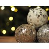 Sequin Christmas Tree Baubles - White Silver Champagne - Set