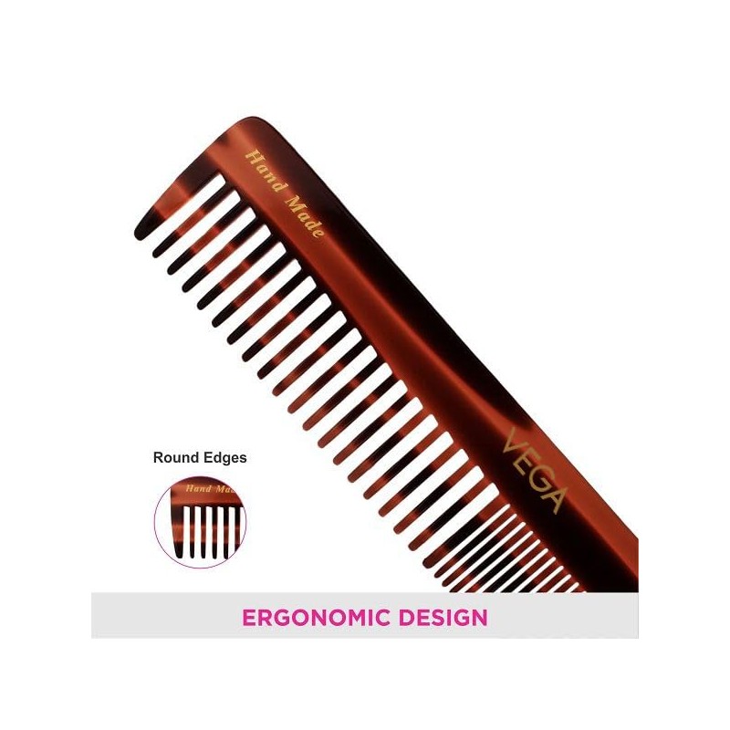 Vega Tortoise Shell Graduated Dressing Comb, Brown