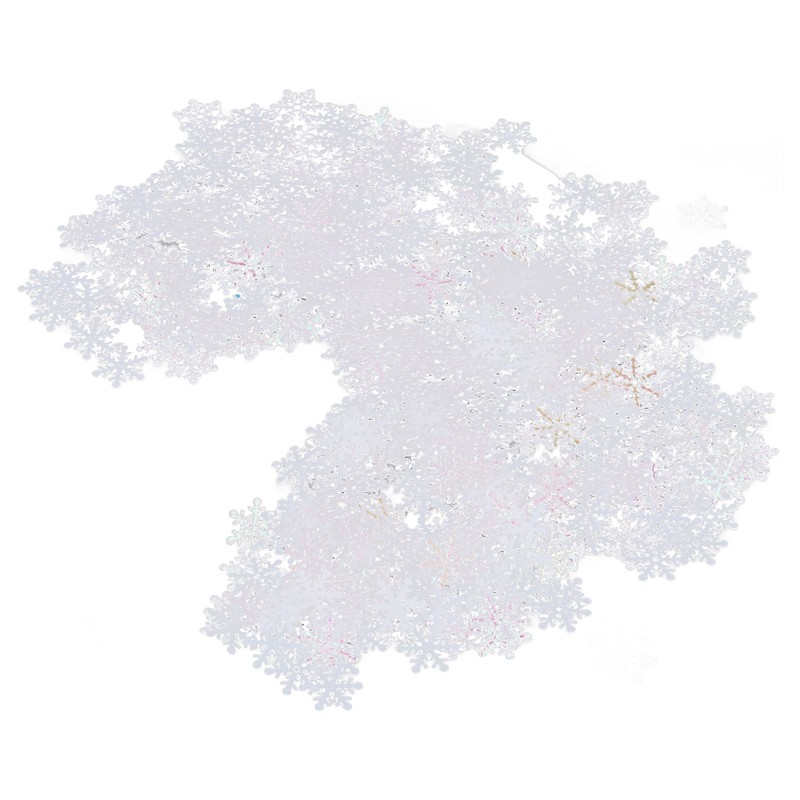 1000Pcs Snowflake Confetti 0.9in Vibrant Color Reusable Plastic Multi Purpose