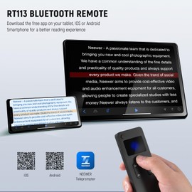 NEEWER RT113 Remote Control for NEEWER Teleprompter App, Upgraded with Direct Bluetooth Connection and Silent Button, Compatible with iOS Android Smartphone & Tablet for X17 II/X16/X12/X14 etc