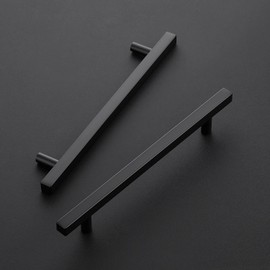 Ravinte Black Cabinet Handles 30 Pack 6-3/10 inch Matte Black Square Cabinet Pulls Kitchen Hardware 8-4/5 inch Overall Length Kitchen Drawer Pulls