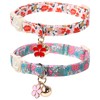 UP URARA PUP Cat Collar,2Pack Summer Cat Collars Cute Breakaway,Spring