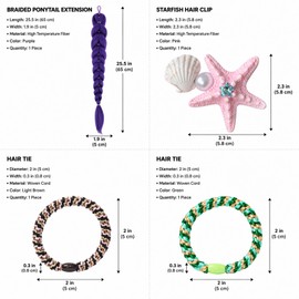 Hair Accessories Set - Ponytail Hair Extensions - Rhinestone Hair Clip