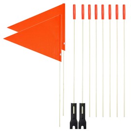 Bike Safety Flag 6 Foot Heavy Duty Fiberglass Pole Polyester Waterproof Flag (2 Pcs Orange Bike Flags)