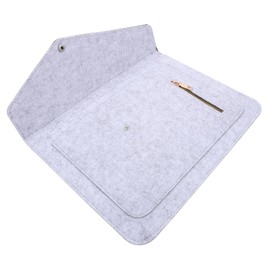 SHINEOFI Gray Laptop Sleeve Case with Zipper Pocket Scratch Resistant Splashproof Felt Bag for Business Travel Lightweight Protective Storage for Laptops Tablets and Accessories