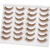 EMEDA Brown Lashes 14mm Natural Light Brown False Eyelashes Clear