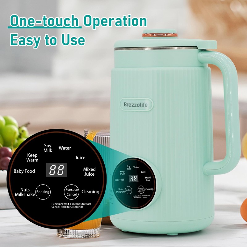 Nut Milk Maker,40oz Large Capacity Stainless Steel Automatic Soy Milk