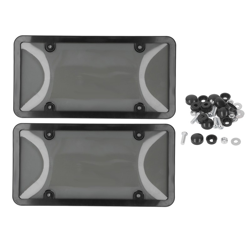License Plate Frame Cover Set Standard Fit Smoky UV Resistant