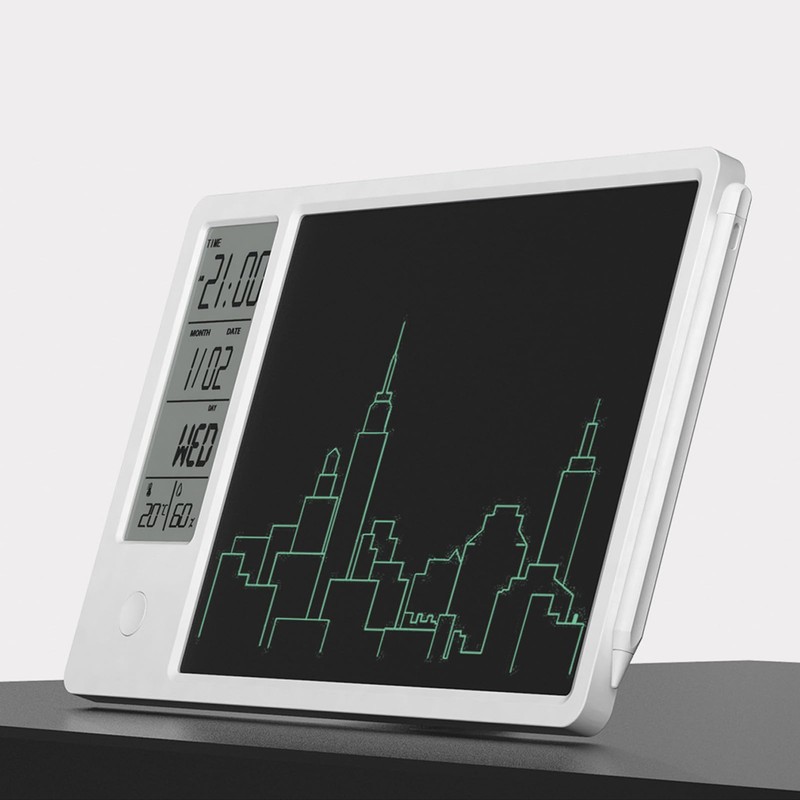 9.5 Inches Desktop Calendar with Clock Date Display, Electronic LCD
