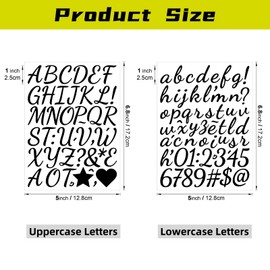 1600Pcs 30 Sheets Small Letter Number Stickers, 1inch Self-Adhesive Vinyl Waterproof Mailbox Number Stickers,Windows, Doors, Signs, Address Numbers, Enterprise (Black（Cursive script）)