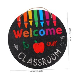 Zerodeko Back to School Round Door Sign Vibrant Classroom Door Wreath Decoration for Teachers Wood Material Welcome Sign for School Season
