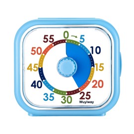 Wuyiway Visual Timer for Kids, 60-Minute Countdown Timer for Classroom Office Kitchen, Desk Timer Kids Time Management Tools, Silent Operation, Pomodoro Timer Colorful Pattern (Kid Blue)