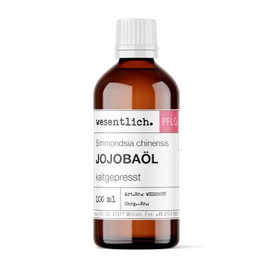 wesentlich. Jojoba Oil Cold Pressed 100 ml | Virgin - 100% Pure Jojoba Oil | Vegan | Skin - Hair - Beard and Scalp | Face and Nails | Natural Face Oil and Body Oil