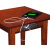 Shaker End Table with Charging Station in Walnut Brown Modern