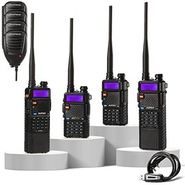 4 Pack BAOFENG UV-5X (UV-5G) GMRS Radio, Long Range Walkie Talkies with 2 Pcs 3800mAh Battery, Two Way Radio with Speaker Mic, GMRS Handheld Radio for Adults, Support Chirp & NOAA