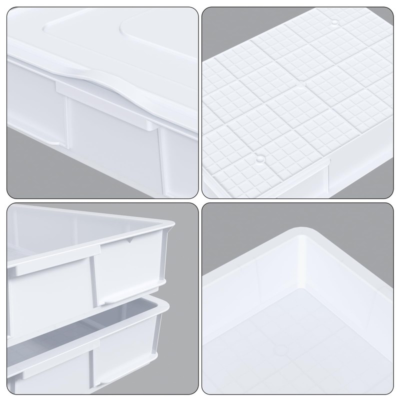 Dehouse 4-Pack Commercial Pizza Dough Proofing Box Tray with lid,