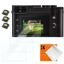 K&F Concept 3 Pack Screen Protector Compatible for Leica Q2/Q3 Camera with Hot Shoe Cover, Ultra Clear Tempered Glass Screen Protector & Top Screen Protector, Anti Scratch Bubble Free Ultra Resistant