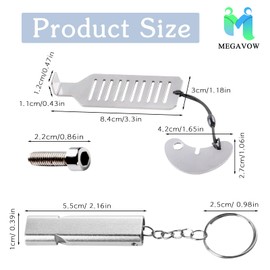 MEGAVOW 6 PCS Portable Door Lock Set, Punch-Free Security Locker, Emergency Survival Whistle, Stainless Steel Heavy Duty Locks with Storage Bag for Apartment Traveling Hotel School Motel Home