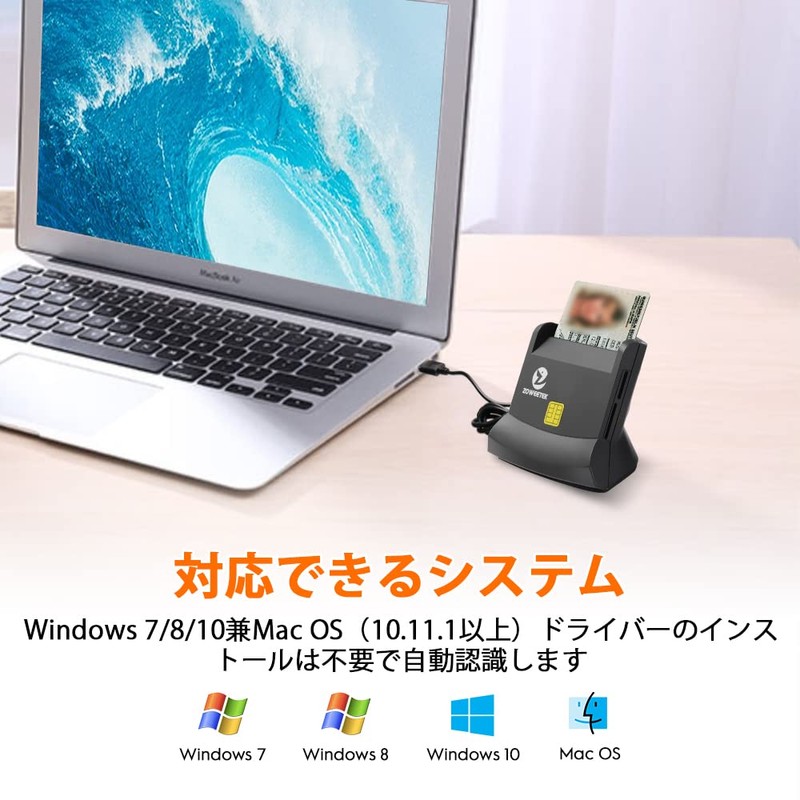 ZOWEETEK IC Card Reader, Card Reader, My Number Compatible, SD