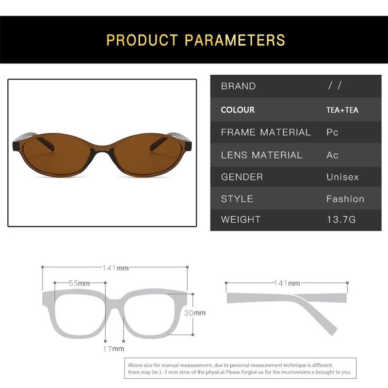 XFSRG Sunglasses Women's Retro Sunglasses Oval Cat Eye Sunglasses UV