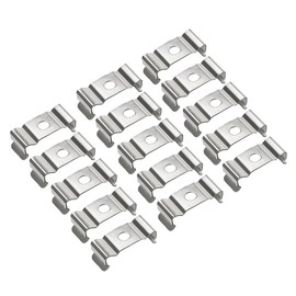 uxcell T4 Clips Bracket Hanger for LED Light Tube, LED Fluorescent Tube Light Fixture, Nickel-plated Manganese Steel, Pack of 15