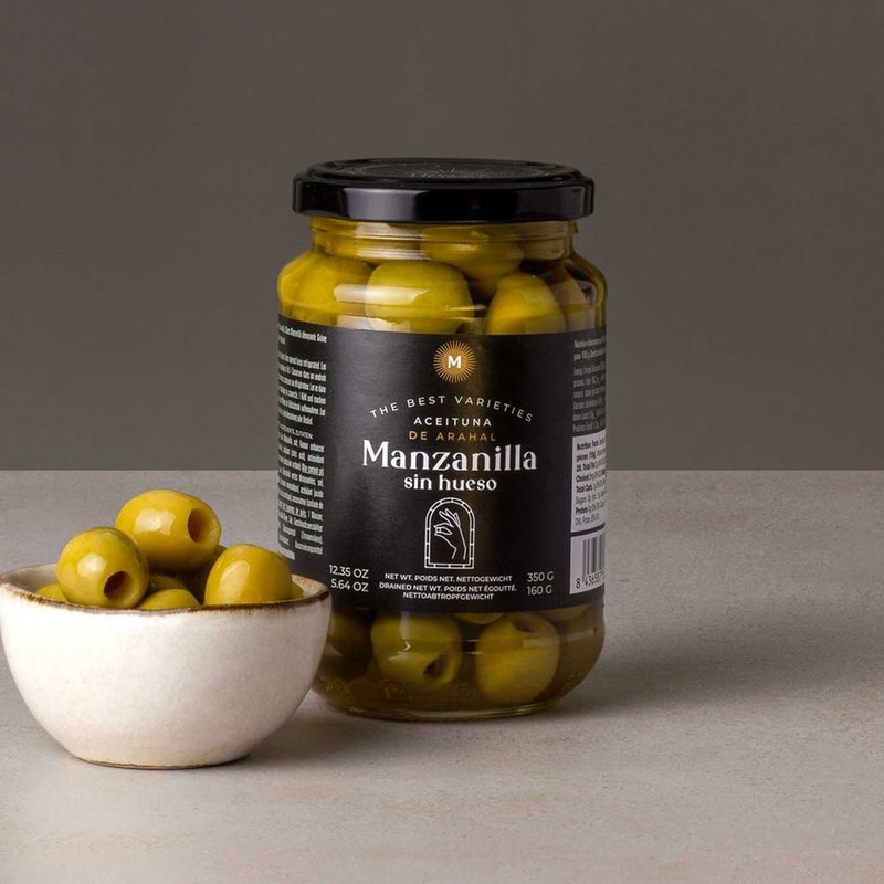 Triana Olivas by Don Gastronom. Pitted Manzanilla Olives. 350g (12.35oz).