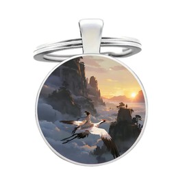 Xizhounianfeng Creative Alloy Keychain Cute Cartoon Keyring with Pendant – Durable and Stylish Accessory, Perfect for Gifts(bigger Xianxia world)