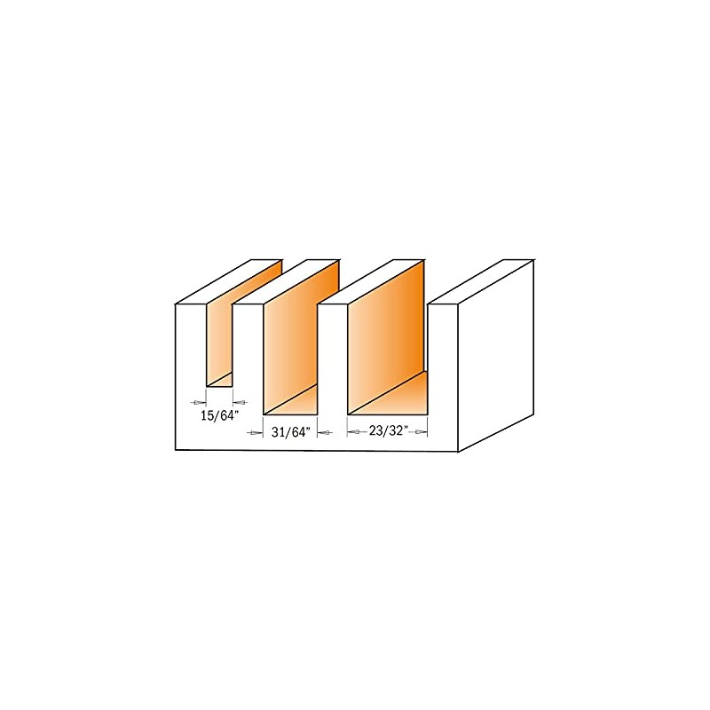 CMT 811.001.11 3-Piece Plywood Groove Set in Carrying Case, 1/4-Shank