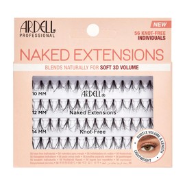 Ardell Naked Extensions Lashes, Individual Eyelashes, Customisable Extensions for Subtle Volume & Length, Vegan-Friendly & Cruelty-Free, Assorted Eyelash Lengths, 56 Knot-Free Individual Lashes