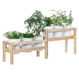 Greenes Fence Two-Tiers Six Bucket Elevated Cedar Wood Garden Frame, 84 in. x 16 in. x 30 in. - Made in USA with North American Cedar