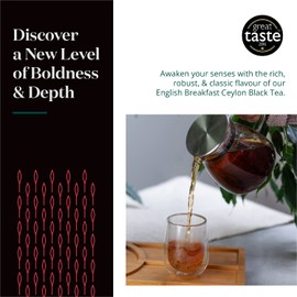 English Breakfast Tea Loose Leaf - Sri Lankan Ceylon Tea Leaves with Full-Bodied Briskness & Warm, Toasted Caramel Notes - Easy to Brew Black Tea by The Tea Makers of London 125g
