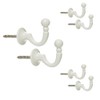 White Curtain Tassel Hooks Ball End Curtain Drape Tassel Screw
