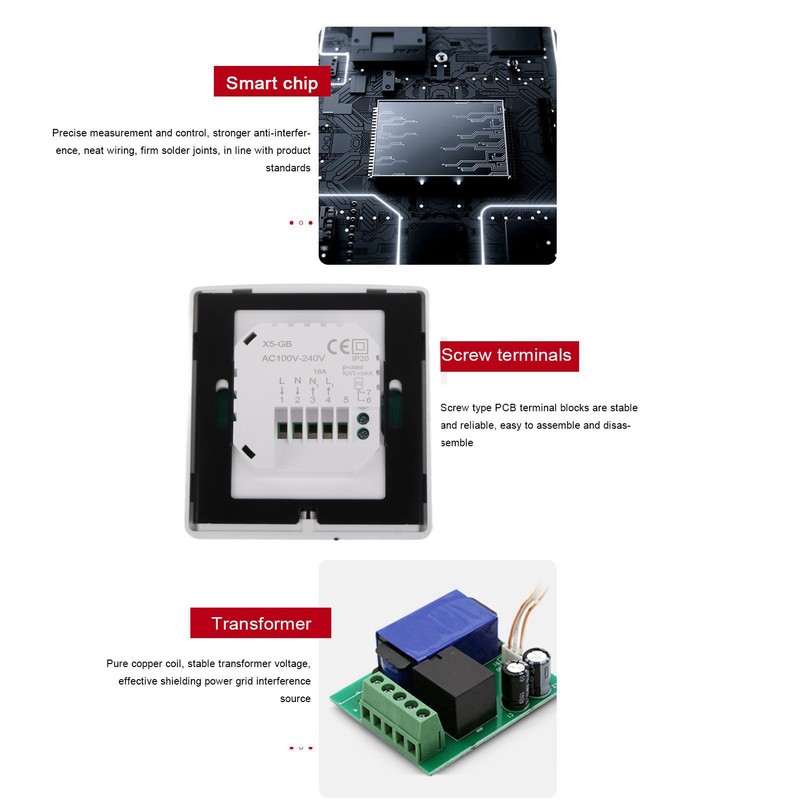 Digital Thermostat App Voice Control LCD Touch Screen Intelligent Electric