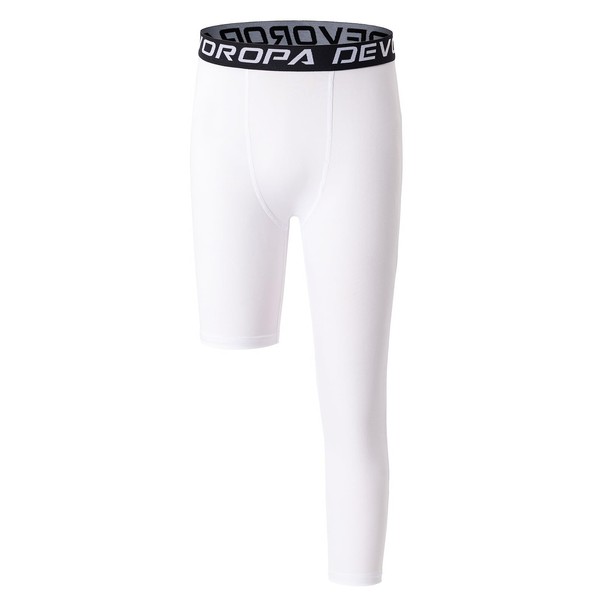 DEVOROPA Youth Boys One Leg Compression Pants for Basketball 3/4