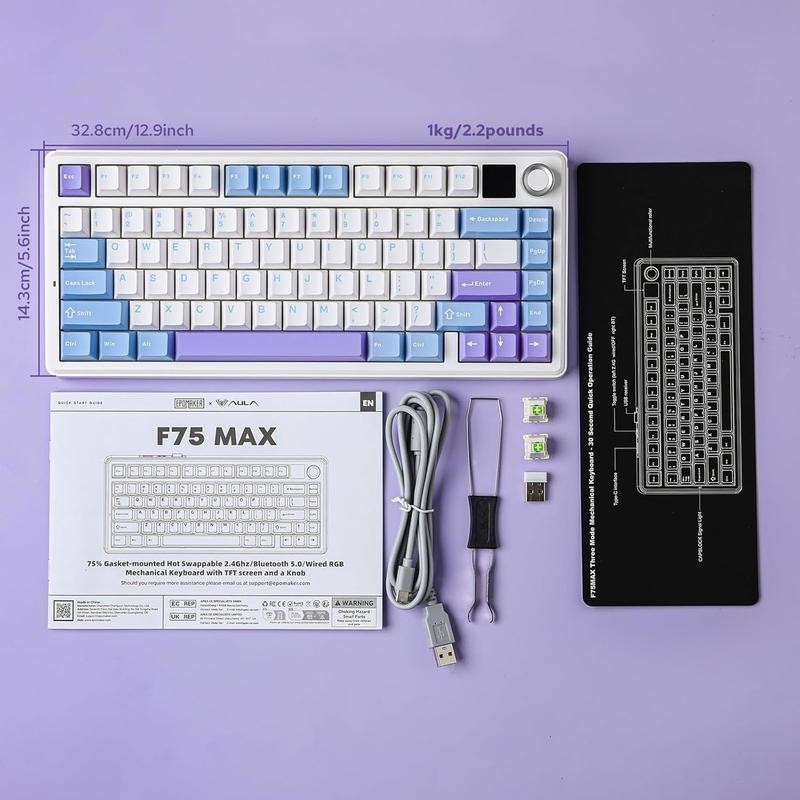 Aula F75 MAX Wireless Mechanical Keyboard with TFT Screen and