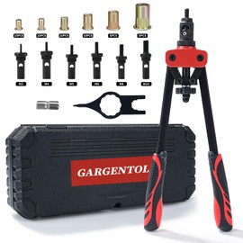 GARGENTOL 14" Rivet Nut Tool Kit, Professional Rivnut Tool Gun with 6 Metric Mandrels, 50pcs Rivnuts, Heavy-Duty Hand Riveter Set for Automotive & Sheet Metal, with Rugged Storage Case