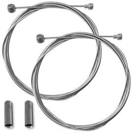 cyclingcolors 2 x universal brake inner cable 2 m bicycle for front or rear wheel with bulbs and roller nipple cable end ferrules