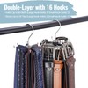 NiHome 2-Pack Double-Layer Rotating Belt Hangers for Closet, 2-Tier Rotatable